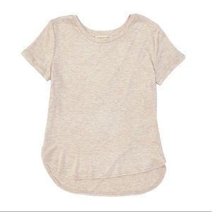 Girls Copper Key Sesame Heather colored t-shirt